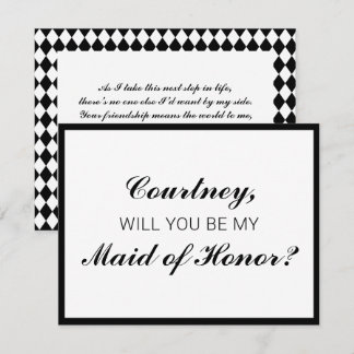 Tarjeta Clásica de Propuesta de Dama de Honor a Cu