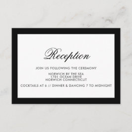 Tarjeta clásica de recepción de boda formal con bo