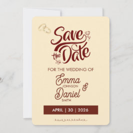Tarjeta Clásica de Romance para Anunciar la Fecha
