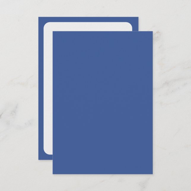 Tarjeta clásica de RSVP en azul y blanco – Persona (Anverso / Reverso)