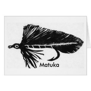 Tarjeta clásica de volante de trucha "Black Matuka