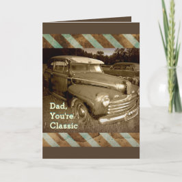Tarjeta clásica del día del padre del coche