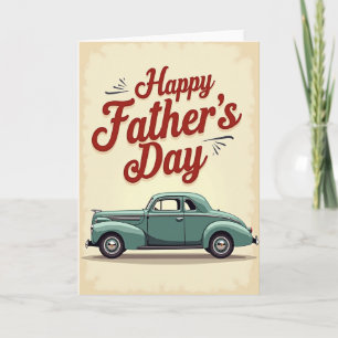 Tarjeta clásica del Día del Padre en verde azulado