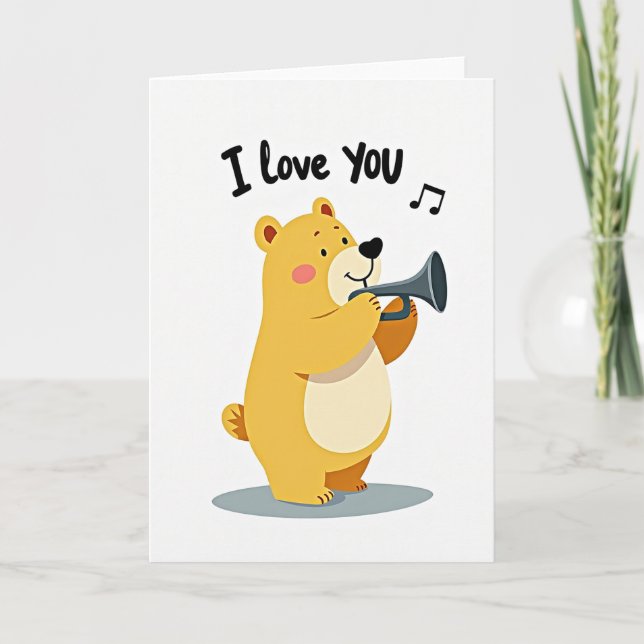 Tarjeta Clásica del Oso Te Amo (Anverso)