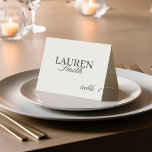 Tarjeta clásica elegante para Boda de sabios<br><div class="desc">Clásicas tarjetas de lugar Elegant Wedding con el nombre de invitado y el número de la mesa en color de fondo neutro.</div>