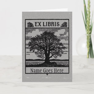 Tarjeta clásica ex libris - en blanco o con mensaj