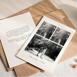 Tarjeta clásica formal de agradecimiento de boda c