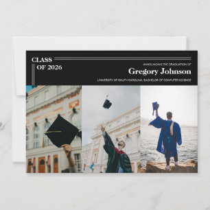 Tarjeta clásica formal de anuncio de graduación pa