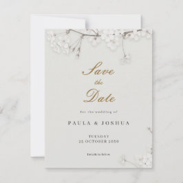 Tarjeta Clásica Minimalista Floral Dorada para Anu