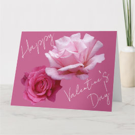 Tarjeta Clásico boho floral rosa rosa amor de San Valentín