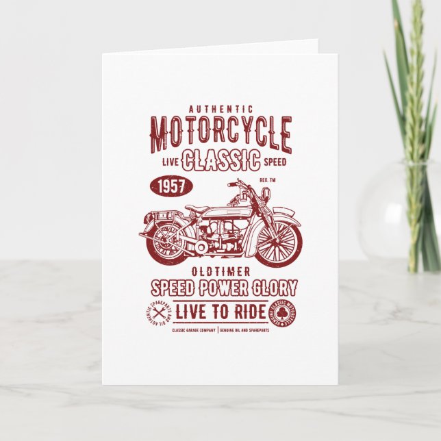 Tarjeta Clásico de motocicleta (Anverso)