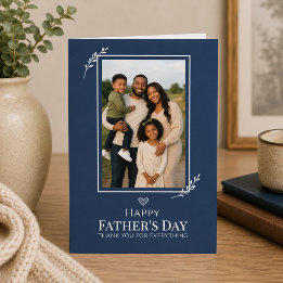 Tarjeta Clásico Día del Padre Foto en azul marino