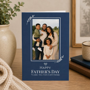 Tarjeta Clásico Día del Padre Foto en azul marino 