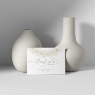 Tarjeta Clásico Elegante Floral Bridal Shower Gracias