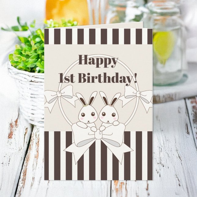 Tarjeta Clásico Moderno Personalizado lindo Bunny Chica Cu (Subido por el creador)