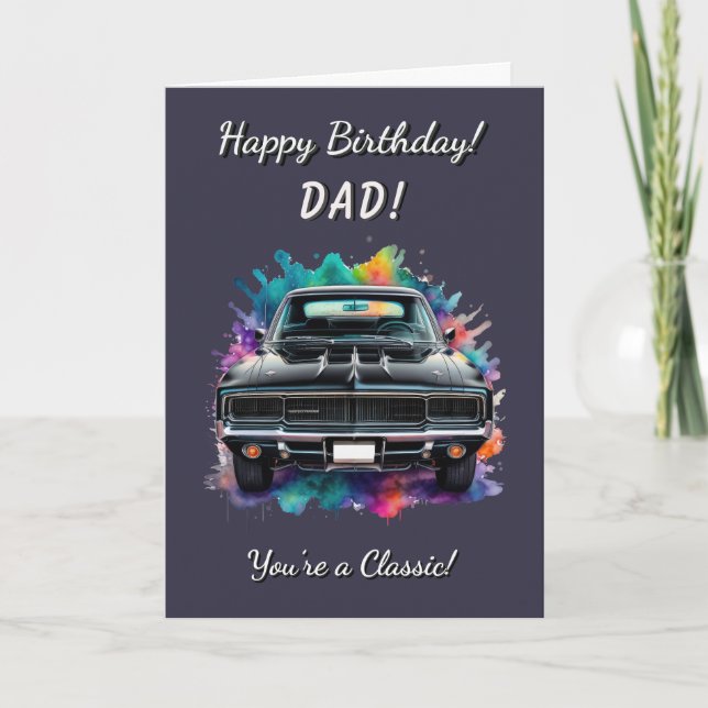Tarjeta Clásico Mopar Charger Muscle Car Cumpleaños (Anverso)