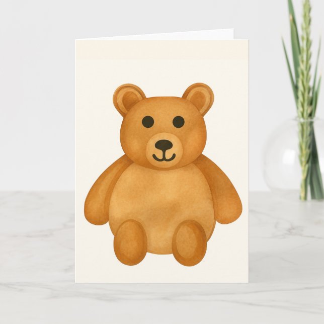 Tarjeta Clásico saludo de oso de peluche (Anverso)
