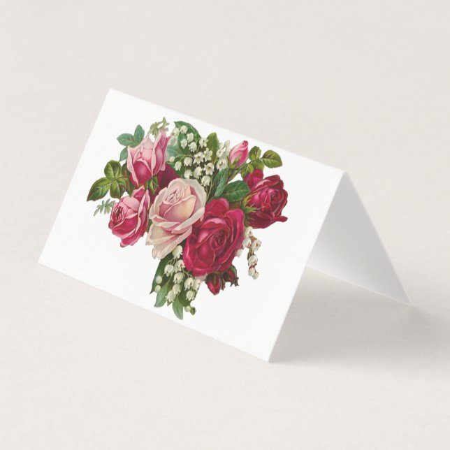 Tarjeta Clásicos Rosas victorianos Lily of Valley Romance (Anverso)