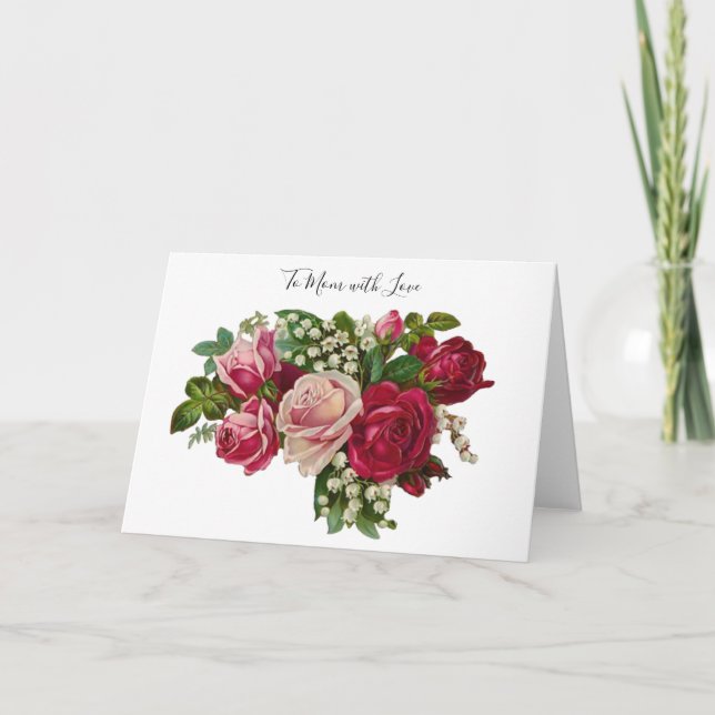 Tarjeta Clásicos Rosas victorianos Lily of Valley Romance (Anverso)