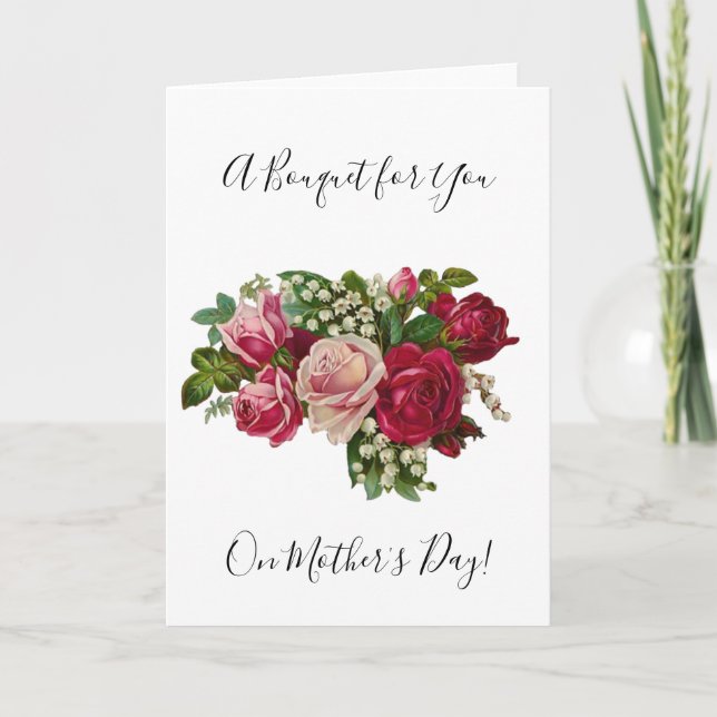 Tarjeta Clásicos Rosas victorianos Lily of Valley Romance (Anverso)