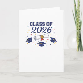 Tarjeta Class of 2026 Grad Caps and Diploma Card Blank