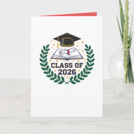 Tarjeta Class of 2026 Graduation Cap Folded Blank Card