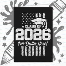 Class of 2026 Graduation Distressed Flag Design