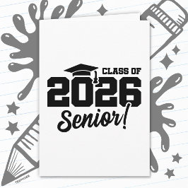 Tarjeta Class of 2026 Senior Varsity Graduation Fun Quote