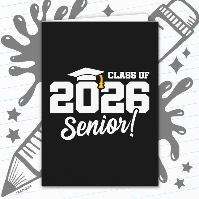 Tarjeta Class of 2026 Senior Varsity Graduation Fun Quote (Subido por el creador)