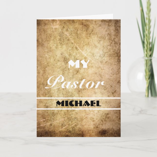 Tarjeta Classic Aged Paper Pastor Appreciation Card (Anverso)