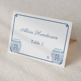 Tarjeta Classic Blue And White Boda Place