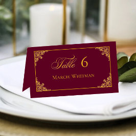 Tarjeta Classic Gold Frame Royal Wedding Place Card