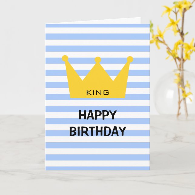 Tarjeta Classic King Happy Birday Yellow Crown Personaliza (flor amarilla)
