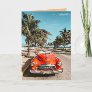 Tarjeta CLASSIC RED CAR BIRTHDAY Greeting Card