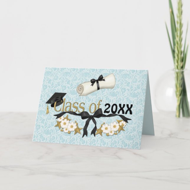 Tarjeta Classy Grad Floral (Anverso)
