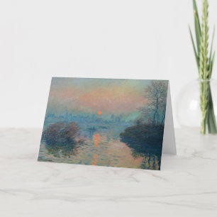 Tarjeta Claude Monet - Atardecer en el Sena en Lavacourt