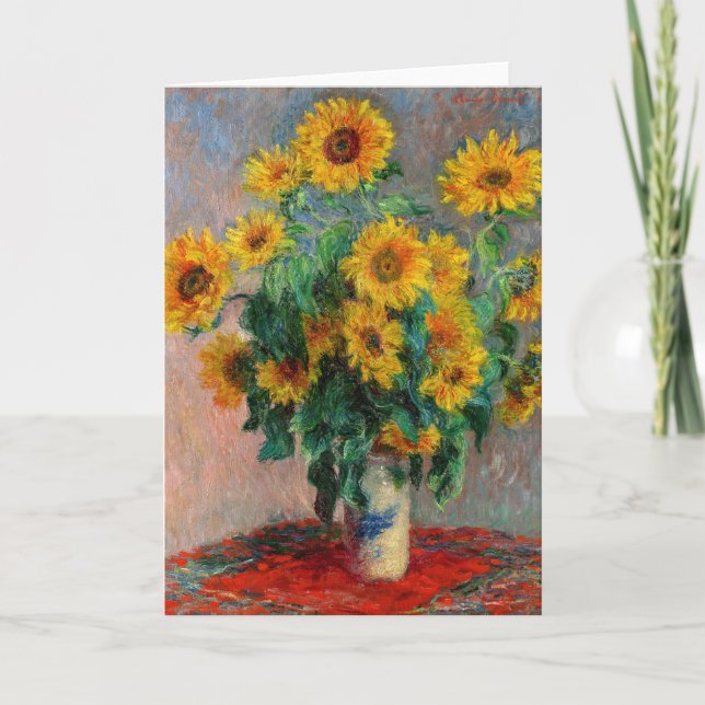 Tarjeta Claude Monet - Bouquet de girasoles (Anverso)
