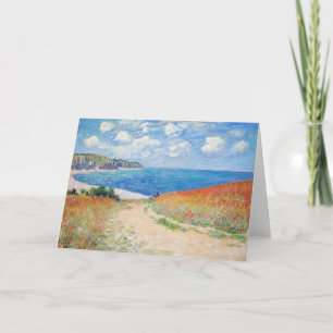 Tarjeta Claude Monet - Camino en campos de trigo en Pourvi
