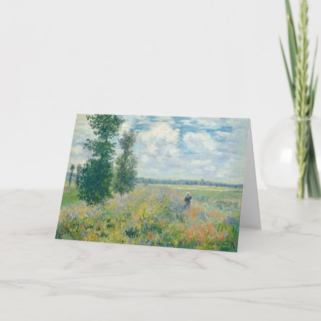 Tarjeta Claude Monet - Campos de amapola cerca de Argenteu (Anverso)