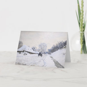 Tarjeta Claude Monet - Carro en el camino nevado en Honfle