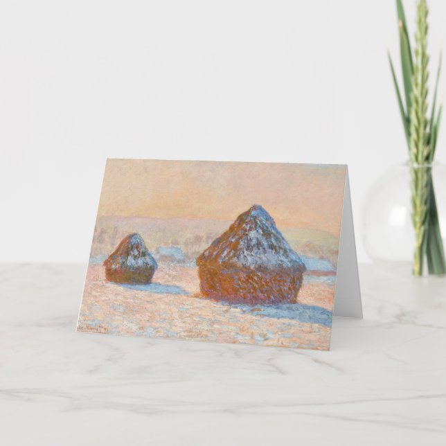 Tarjeta Claude Monet - Causas de nieve, efecto Nieve, maña (Anverso)