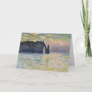 Tarjeta Claude Monet - El Acantilado, Etretat, Puesta de s
