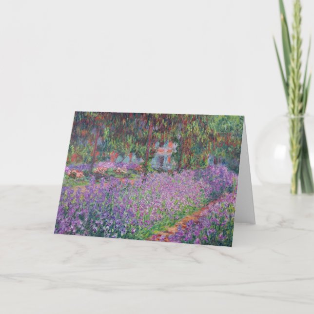 Tarjeta Claude Monet | El jardín del artista en Giverny (Anverso)
