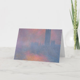 Tarjeta Claude Monet el las casas del parlamento,