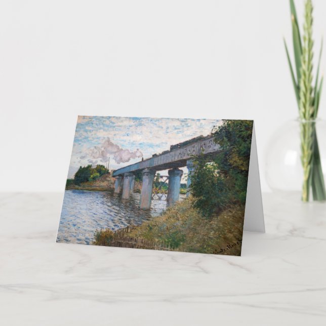 Tarjeta Claude Monet - El puente ferroviario en Argenteuil (Anverso)