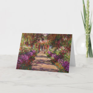 Tarjeta Claude Monet el   un camino en el jardín de Monet