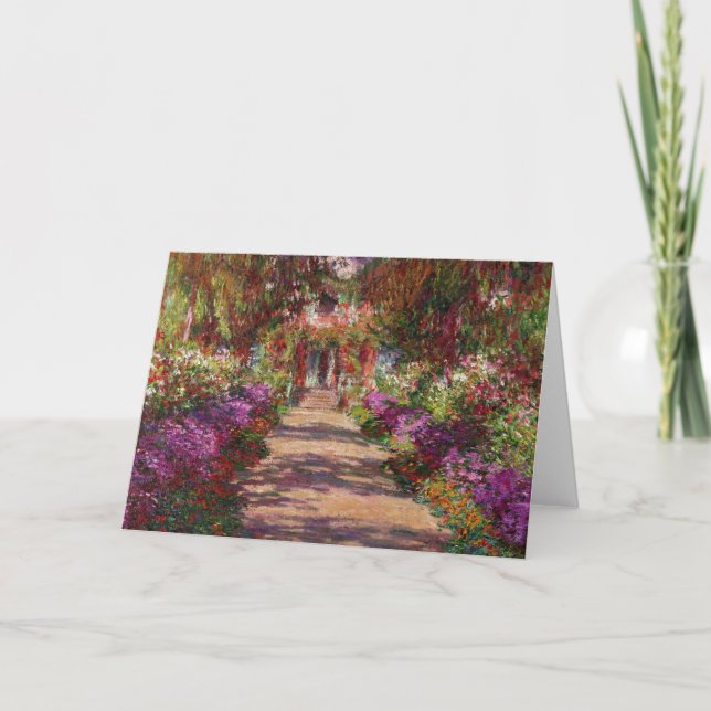 Tarjeta Claude Monet el | un camino en el jardín de Monet (Anverso)
