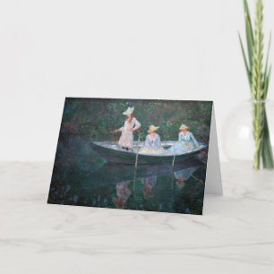 Tarjeta Claude Monet - En el barco Norvegienne en Giverny