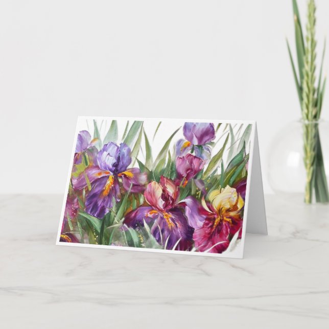 Tarjeta Claude Monet Iris (Anverso)