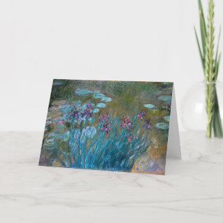 Tarjeta Claude Monet: Iris y lirios de agua